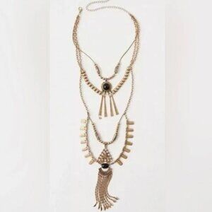 Free People Bring It Home Layered Necklace Gold, NWOT